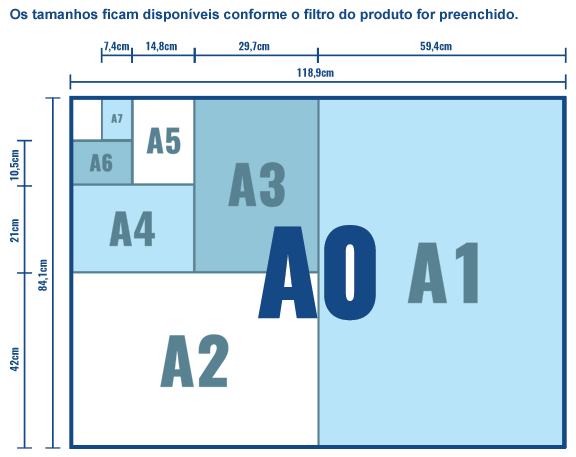 Tamanho disponível para adesivos para vitrine 