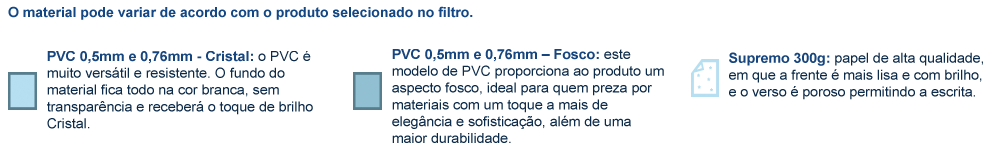 Materiais para Carteirinha Arte Váriável