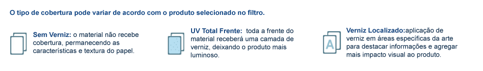Cobertura para produtos UV