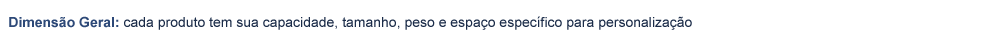 Tamanho para produtos UV