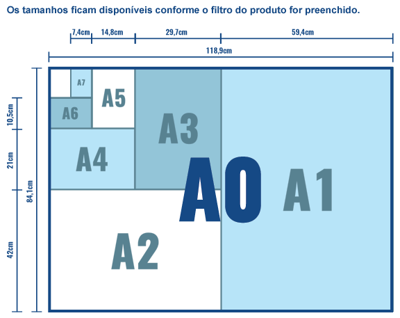 Tamanho para Folhetos