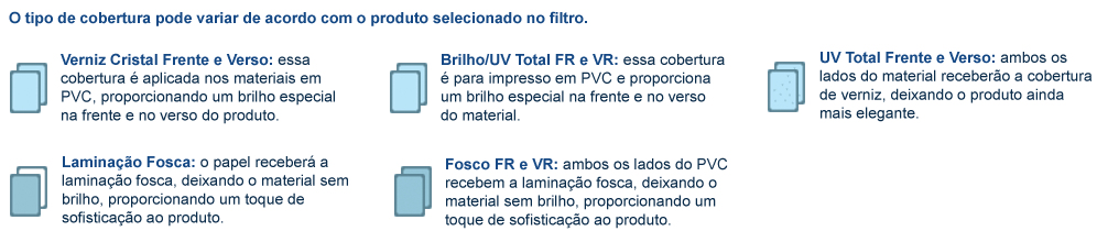 Não Perturbe PVC com cobertura Cristal ou Brilho verniz; e Não Perturbe de papel com laminação fosca