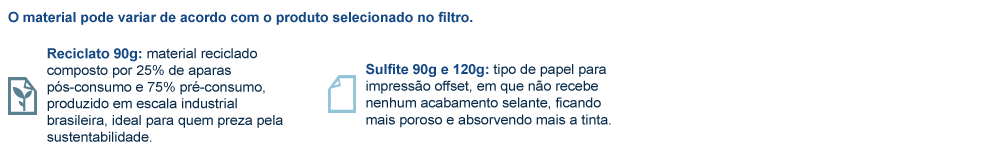 Materiais para impressão de Timbrado